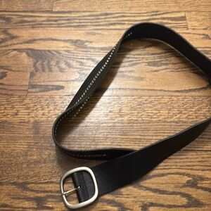 Theory leather belt with zipper detail